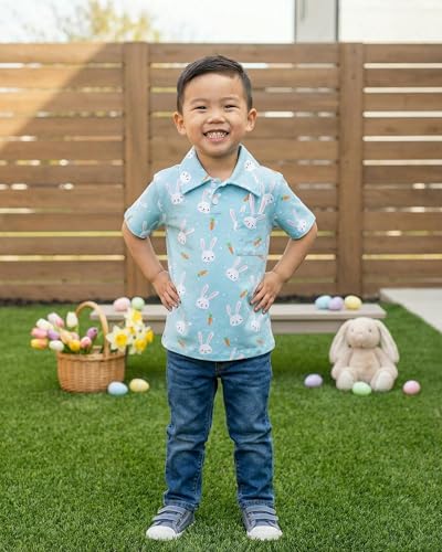 Image of Unique Baby Moisture Wicking Kids Polo Shirts for Toddler Boys Polo Shirt