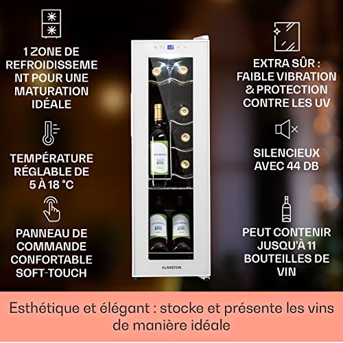 Cave à vin Klarstein Shiraz 12 Slim Uno 32 12 bouteilles Touch 5 18 °C LED - vue 3