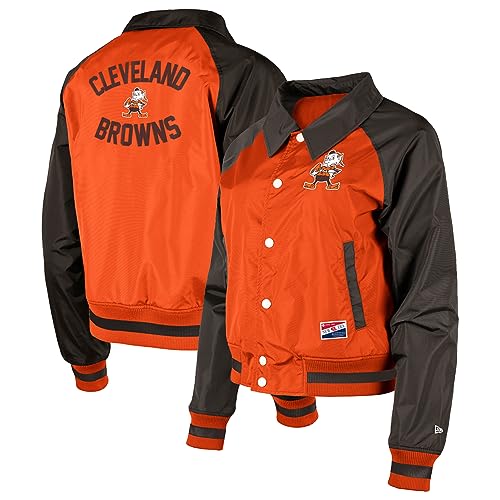 Veste raglan New Era NFL Coaches pour femme à boutons-pression style football américain