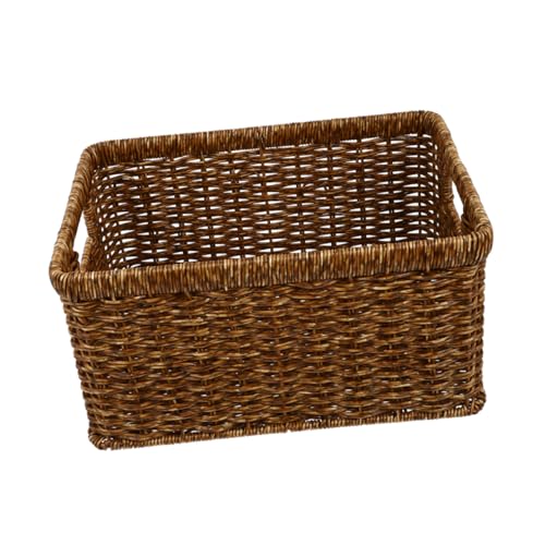 Cabilock Big Basket for Storage Rattan Decorative Basket Desktop Imitation Rattan Material
