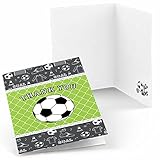 Big Dot of Happiness Goaaal - Soccer - Baby Shower or Birthday Party Thank You Cards (8 Count)