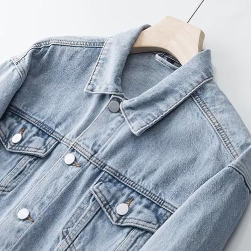 Men Distressed Handsome Lapel Denim Jacket Casual Street Fashion Work Jean Coat Classic Comfy Pocket Trucker Outerwear4