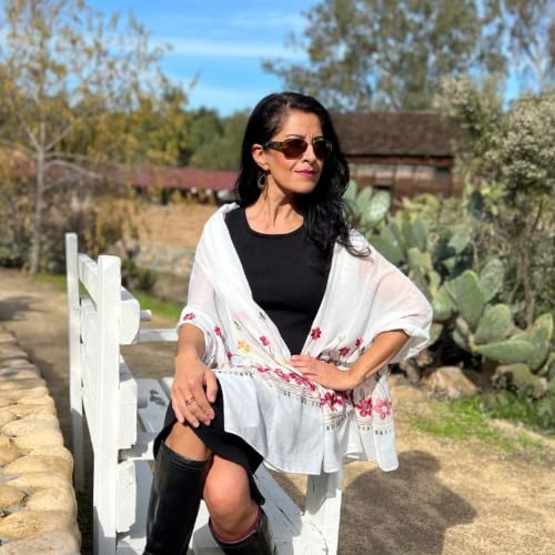 Humble Hilo Embroidered Floral Scarves Elegant Lightweight Colorful Shawl Wrap Scarf for Women2