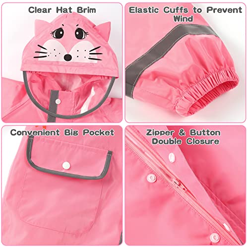 SSAWcasa Rain Poncho Kids, Toddler Girls Boys Rain Jacket Coat with Hood, Children Baby Raincoat Rainwear Gear Outerwear2