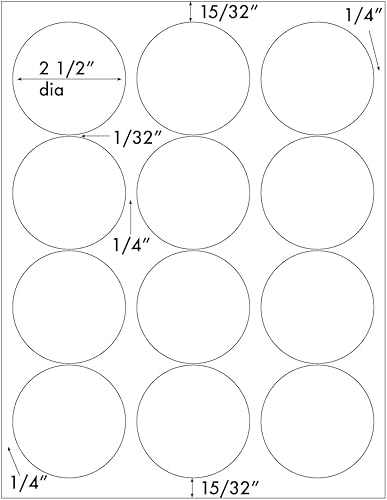 Miniatura 8 de 240 Label Outfitters® - Etiquetas redondas de inyección de tinta y láser de 2.5 pulgadas de diámetro con adhesivo extraíble, 20 hojas