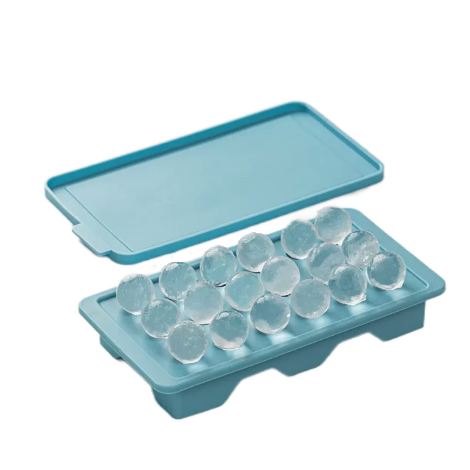 Ice Cube Tray, Made of Silicone Material, One Second Film Removal, Quick Ice Removal, 9.13 * 4.52 * 1.29 Inches. (Blue)
