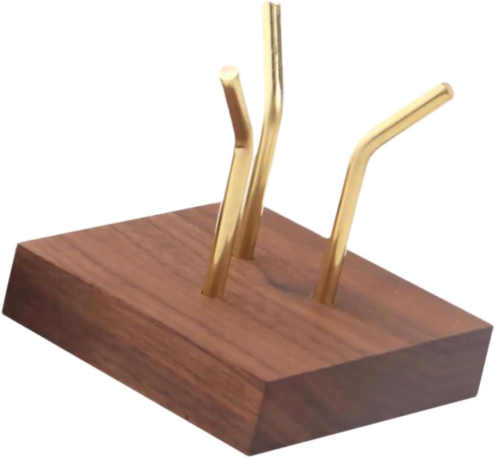 Walnut Wood Copper Display Stand for Crystal Stone Office Use