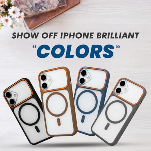 Image of AIBEX Magnetic Compatible Shockproof Case for iPhone 16 - Slim Protective Back Cover with Camera Lens Protection, Strong Magnetic Support, Anti-Slip Grip, Military Grade Drop Protection (Black)