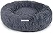 DECOARTIFICIELLES Panier Rond pour Chien Coussin pour Chat Panier Donut (40 cm diamétre extérieur, Gris foncé)