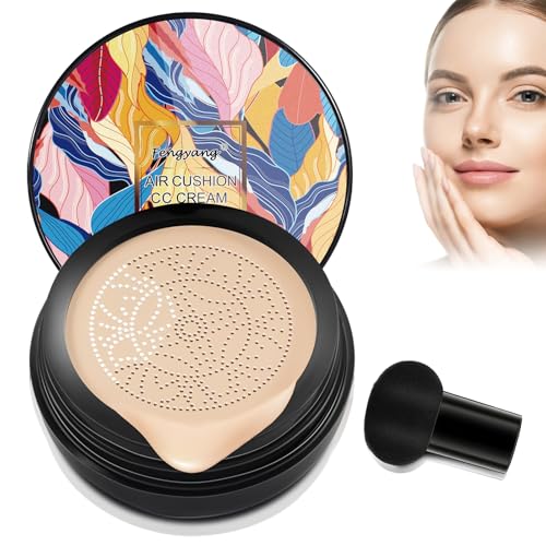 Fengyang® Cojín De Aire Con Cabeza De Seta, BB Cream Base De Maquillaje, Base De Cobertura Completa, Maquillaje De Larga Duración