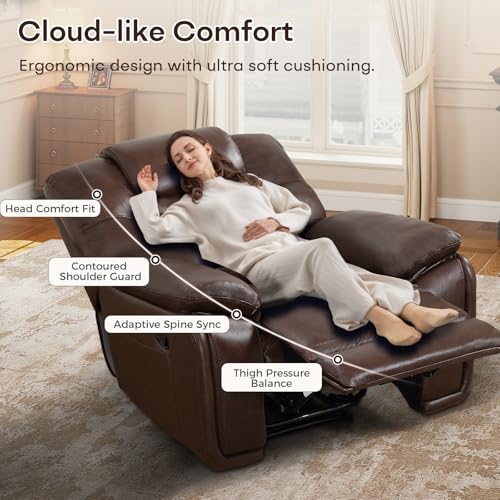 ANJ Genuine Leather Recliner Chair
