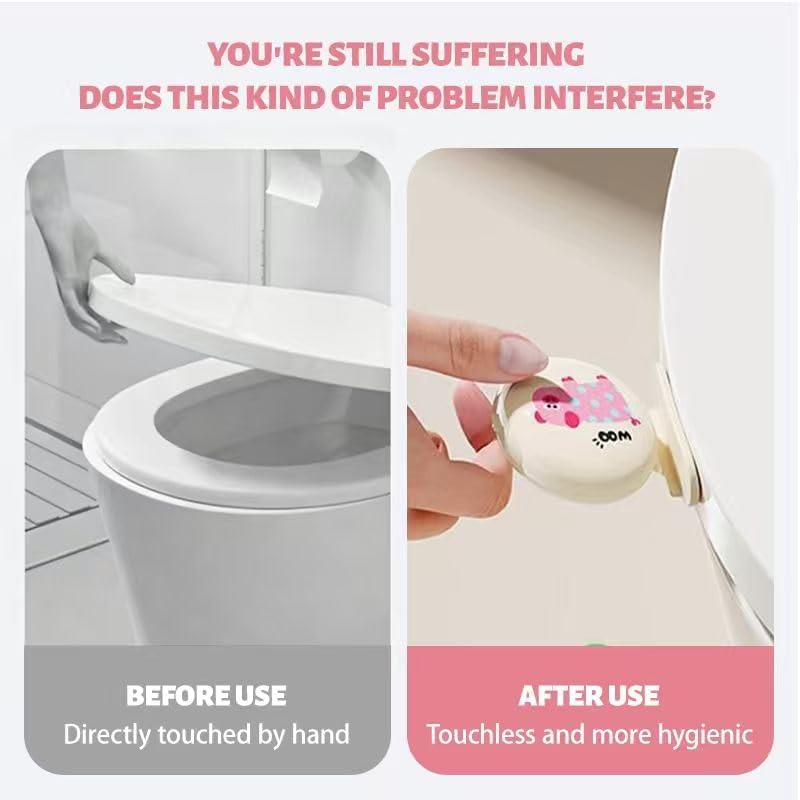 3 Pcs Toilet Seat Lift Handle with 3 Clove, Toilet Lid Lifter, Avoid Touching the Toilet Lid, for Home, Office, and Toilet Training
