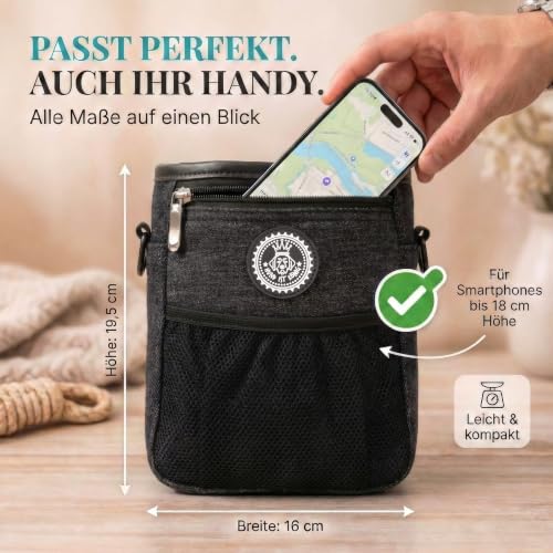HUND IST KÖNIG Premium Leckerlitasche für Hunde - Gassi Tasche Hund