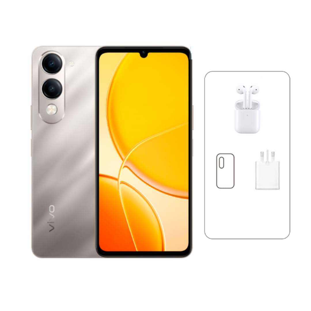 Vivo Y29t AI 5G Gold 6+6 GB RAM, 256GB)| 50MP Camera | 6.74 HD+ Display| IP64 | Dual Speakers | Online Exclusive Bundle:TWS Earbuds & 24M Warranty - Middle East Version