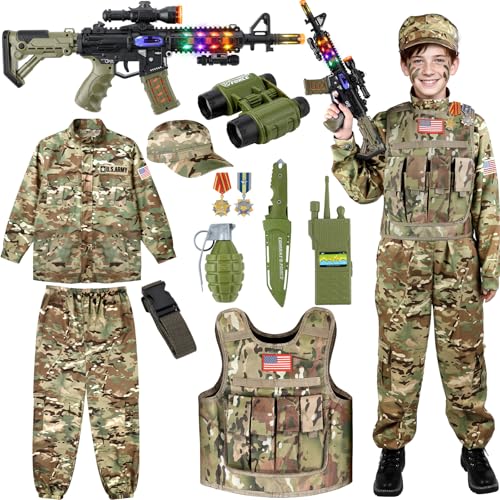 Disfraz ejército para niños con accesorios 3-5 años miniatura 1