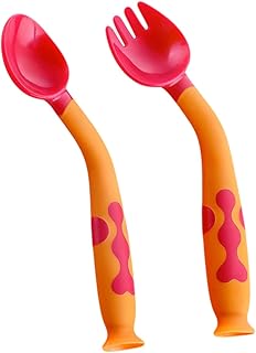 Hohopeti 1 Conjunto De Colher De Bebê Terno Infantil Terno De Criança Kit De Bebê Terno De Bebê Ternos De Bebê Colher Garfo Colher De Alimentação De Criança Para Bebê Dobrável Talheres De