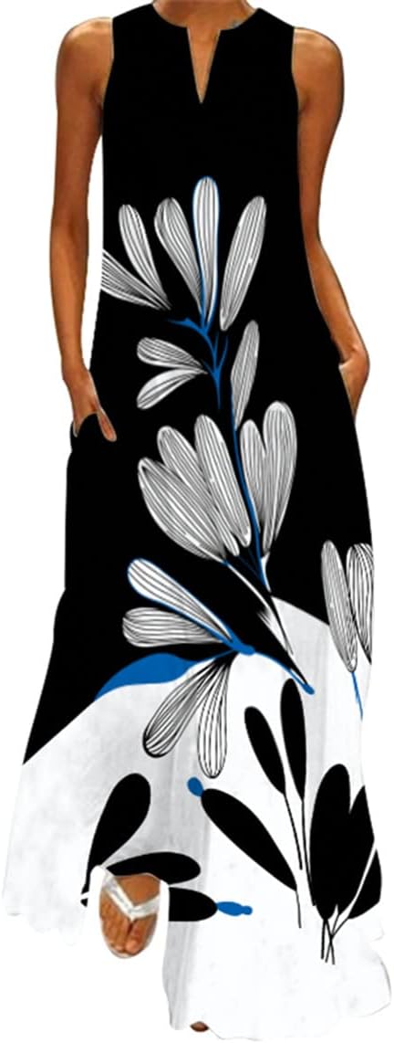 Elenzga Vestido Maxi Elegante De Mujer Con Cuello Cuadrado, Mangas Abultadas Y Cintura, Adecuado