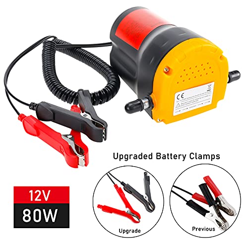 Highfree 80W Oil Change Pump Extractor, 12V Oil Diesel Fluid Pump Extractor Scavenge Suction Transfer Pump With Hose For Boat, Truck, Rv, Atv #TOP3