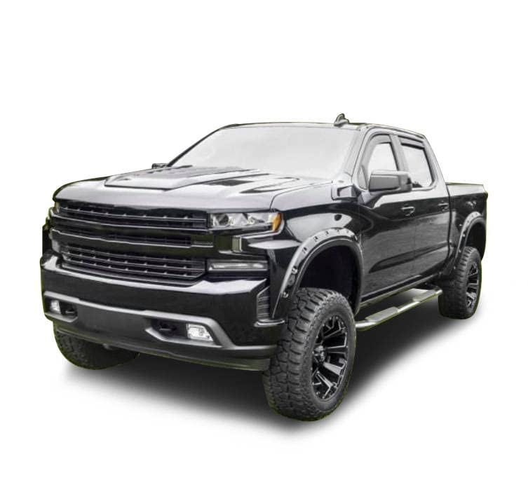 Black Horse Fender Flares Compatible with 2019-2022 Chevrolet Silverado 1500