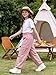 Rolanko Cargo Pants for Girls Wide Leg Trousers with Pockets Streetwear Kids Jogger Pants (Pink, 12-14)