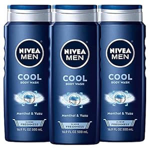 Nivea Men Cool Body Wash with Icy Menthol, 3 Pack of 16.9 Fl Oz Bottles