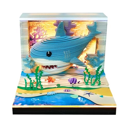 Y LEATHERLEAF WORTH 3D Timepiece Calendar 2026 Shark Paper Art
