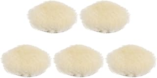 5pcs Wool Buffing Pads, 3 inch Wool Polishing Pad Soft Buffing Pads Polishing Wheel with Hook and Loop Polishing, Buffing and Cutting for Car, Furniture