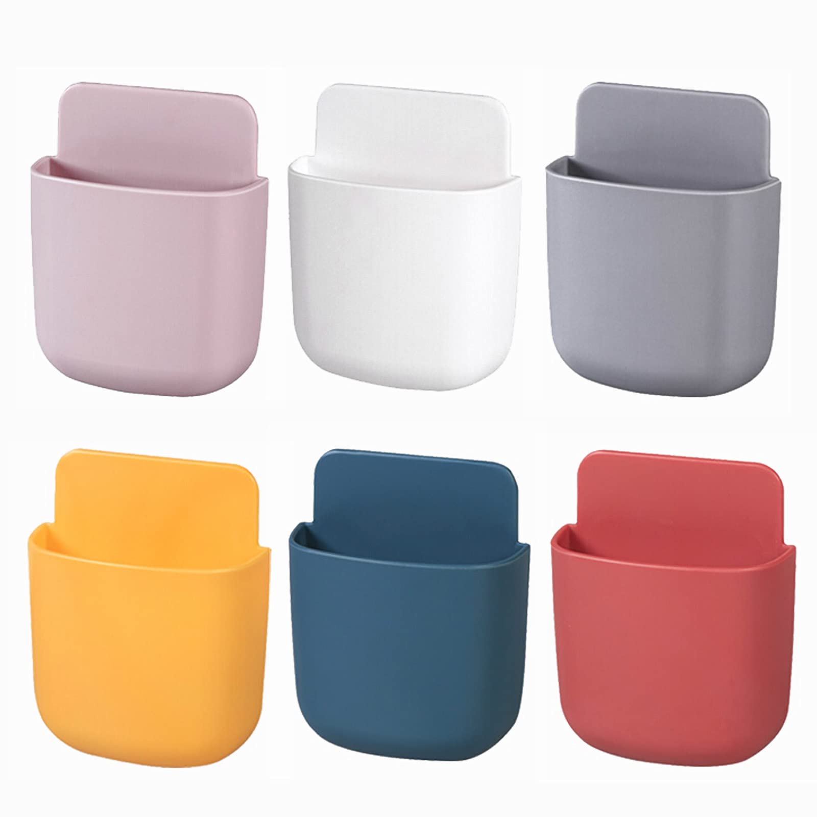 Photo 1 of 2 PACKS 6 Piece Remote Control Holder Wall Mount Media Storage Box with Adhesive for Phone Remote Control, Office Home School Use