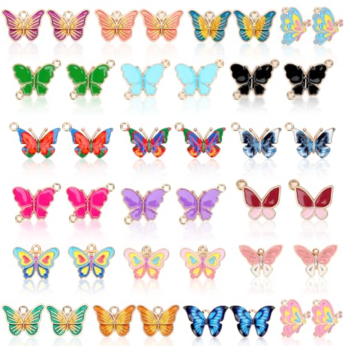 MARFOREVER 40 Pcs/20 Pairs Butterfly Charms for Jewelry Making