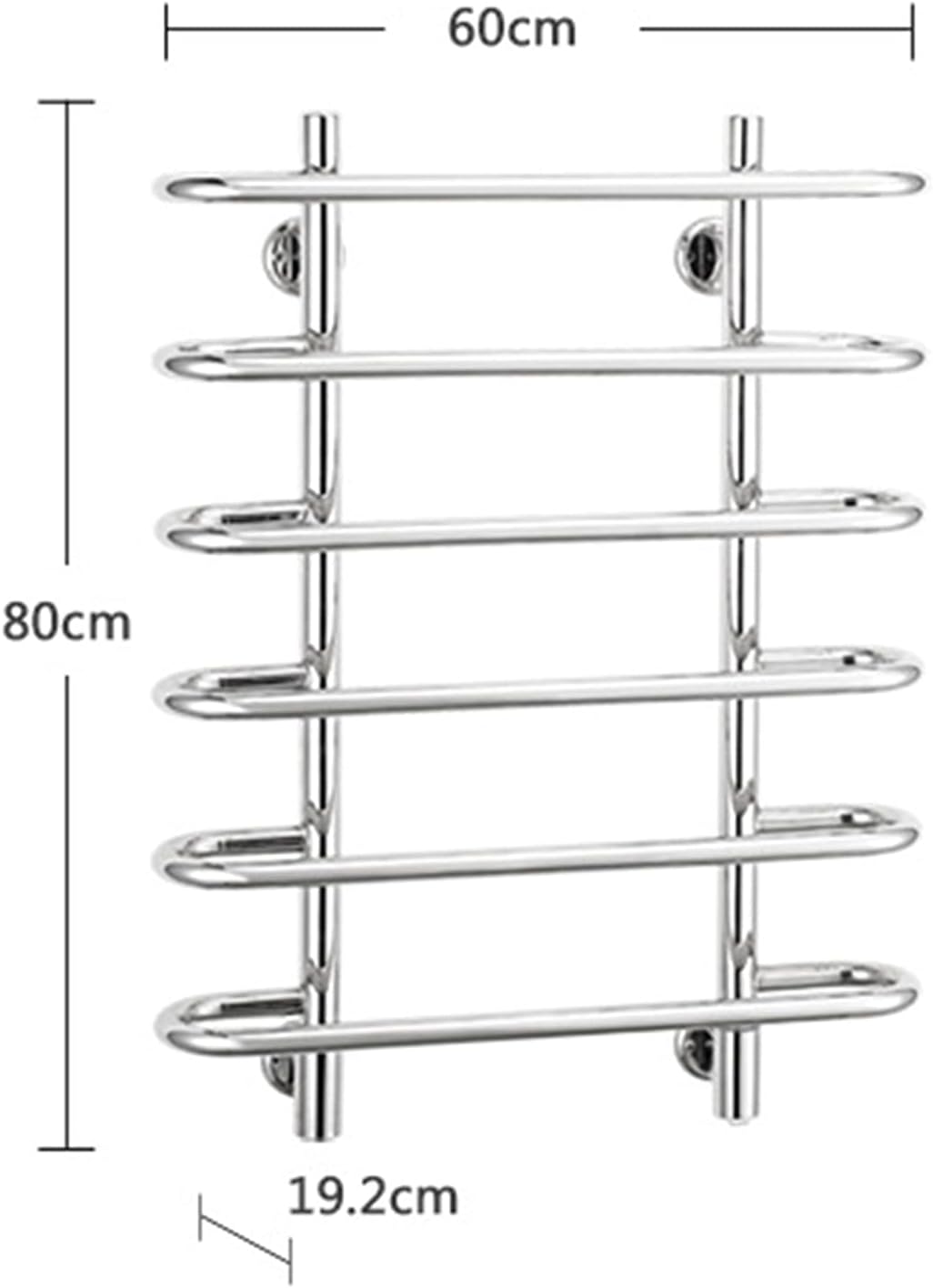 APUM Towel Warmer, Wall Mounted 6-Bars Electric Towel Warmer Drying Rack 304 Stainless Steel Towel Rack 80W Towel Rail for Bathroom