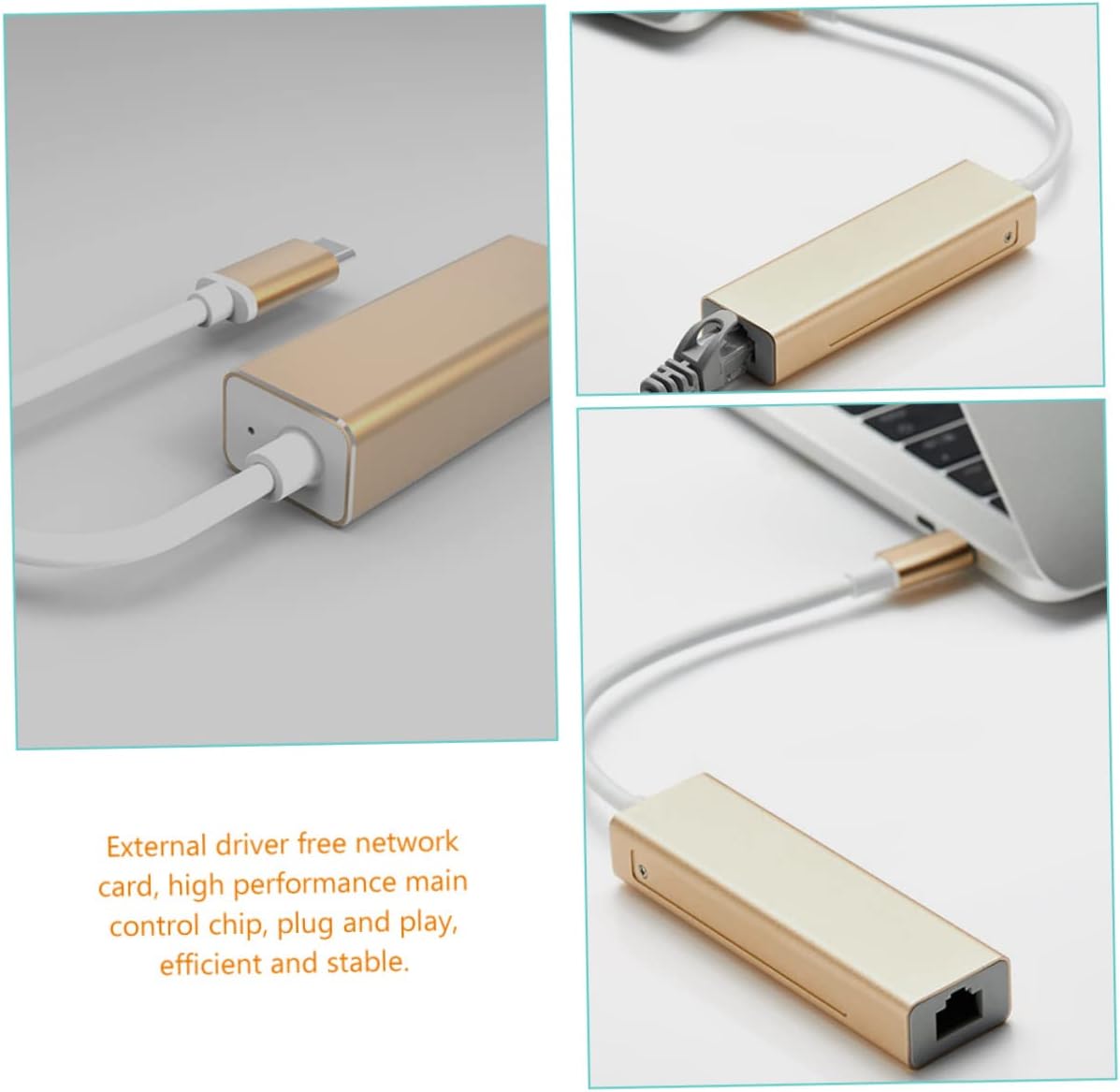 5pcs USB Type-c to Ethernet Adapter Gigabit Ethernet Mbps for Laptop Easy to Use Compact