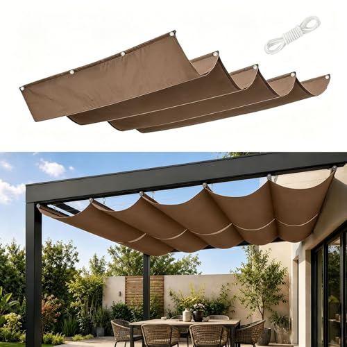 Toldo vela rectangular marrón para proteger terraza del sol 2
