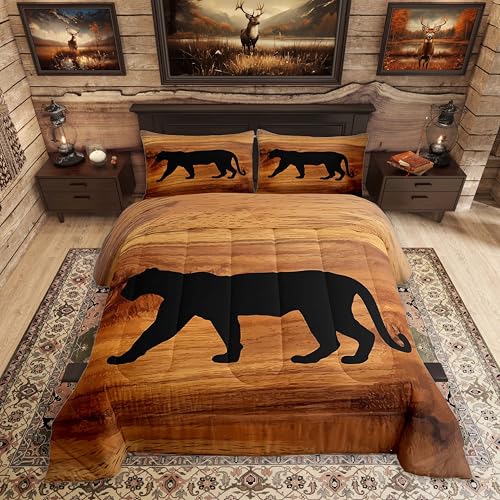 Feelyou Tiger 3D Print Kids Comforter Set Toddler Size Wild Animals Bedding Set Western Farmhouse Duvet Quilt for Kids Boys Girls Bedroom Yellow Decor Microfiber Ultra Soft Breathable