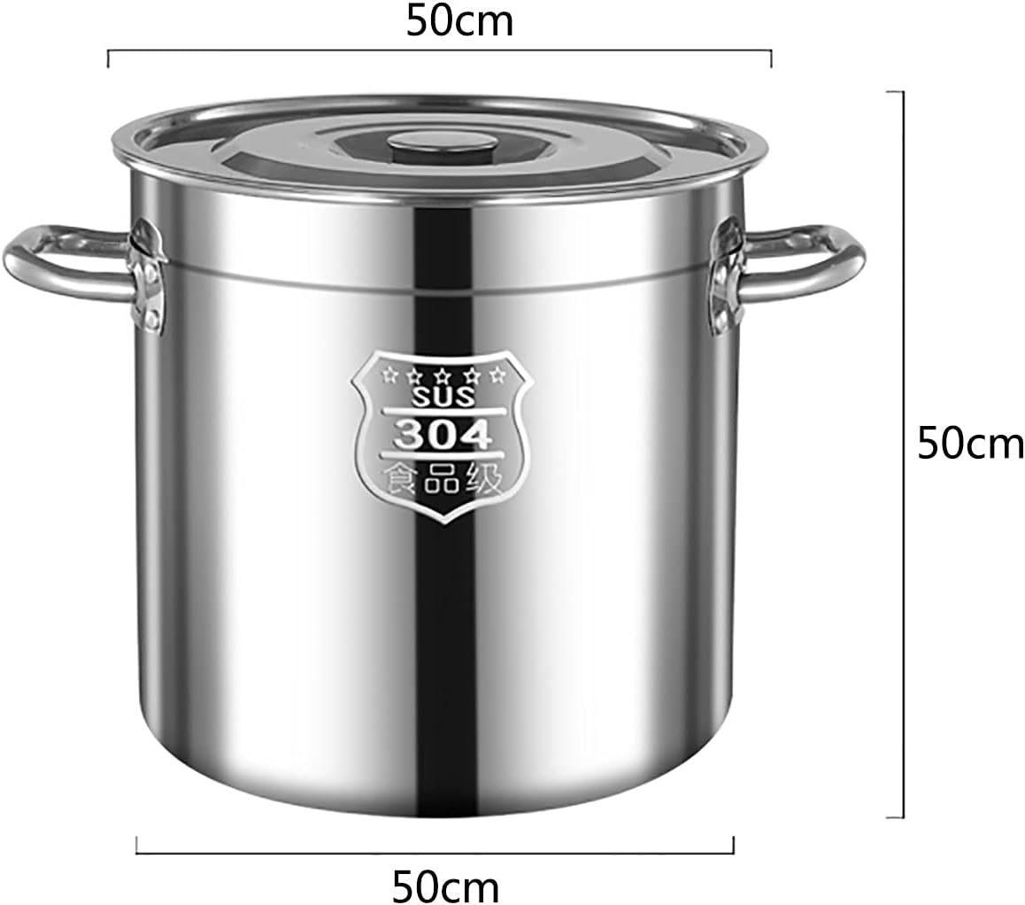 寸胴鍋 大在庫ポット 食品グレード304厚いステンレススチール製スープバケツ シチュー 多機能 より厚いバレル 高速熱伝導 銀 Color Silver Size 50cm 50cm 93l 寸胴鍋 サイズ 50cm 50cm 93l Www Qbusinessmagazine Com