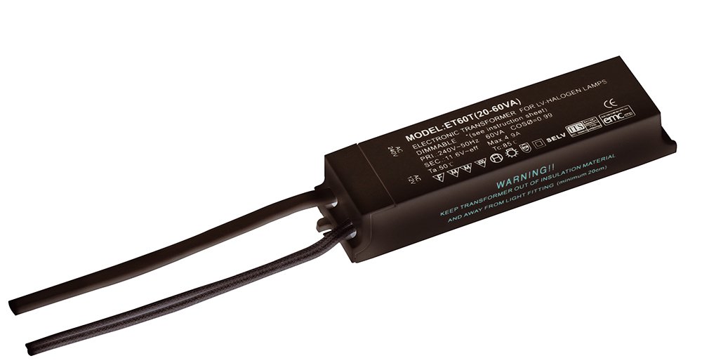 Saxby Black 12V Low Voltage 20W-60W Dimmable Transformer