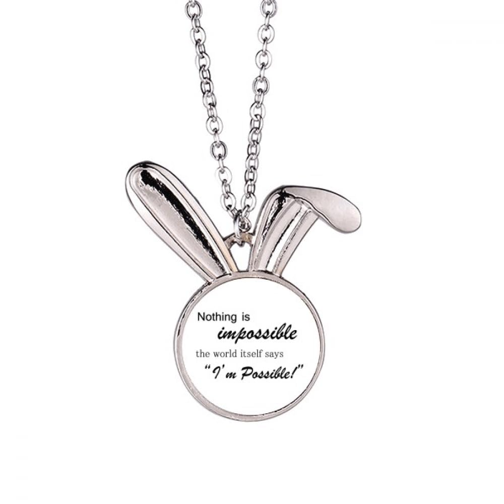 Collier lapin citation impossible possible pour un boost de motivation - 5
