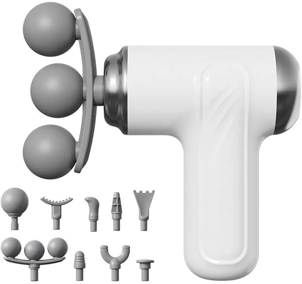 Mini Massage Gun with 8 Massage Heads | Cordless Rechargeable, Deep Tissue Body Massager, For Neck, Back, Shoulder, Legs, Muscle Recovery & Full Body Relaxation-image-8