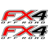 GOLD HOOK FX4 Off Road Decals Compatible with Ford F-150 F-250 F-350 F-450 Super Duty (2012-2016) - Premium Series - Black Red Silver Metallic - Set of 2