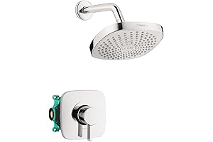 Hansgrohe Croma Select E Complete Shower System with 2-Spray Showerhead and Rough...