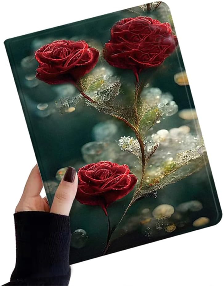 Flower Pattern Case for iPad Air 13 inch (M4/M3/M2)/ iPad Pro 12.9 Inch 6th/5th/4th/3rd Generation Case Floral Illustration Support Pencil Charging,Color 15