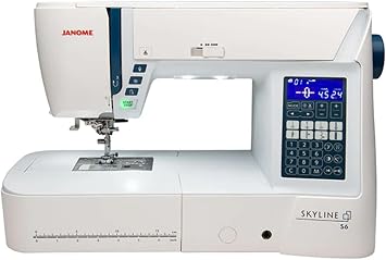 Janome Skyline S6 Sewing and Quilting Machine with 9mm Stitch Width, Mid-Size, White