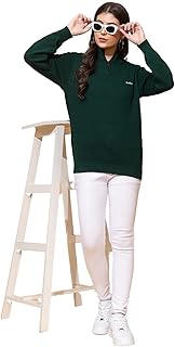 kvetoo Zipper High Neck Woolen Winter Wear Sweater for Women-picture-14