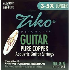 Jeu de cordes ZIKO DR-010 pour guitare acoustique Calibre 010-048 COBRE PURO. - Les Beatles, Paul McCartney, John Lennon, RIngo Starr, George Harrison