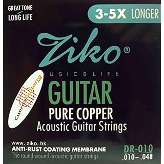 Jeu de cordes ZIKO DR-010 pour guitare acoustique Calibre 010-048 COBRE PURO. - Les Beatles, Paul McCartney, John Lennon, RIngo Starr, George Harrison