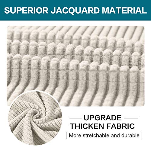 4 Piece Sofa Covers For 3 Cushion Couch Sofa Slipcover Soft Couch Cover For Dogs-Washable Sofa Furniture Covers With 3 Individual Cushion Covers, Feature Thick Jacquard Fabric (3 Cushion Sofa, Ivory) #TOP2