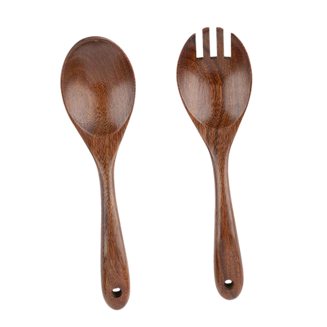 OUNONA 2pcs Salad Utensils Acacia Salad for Easy Tossing and Serving for Kitchen and Dining Lightweight Design with Comfortable Grip
