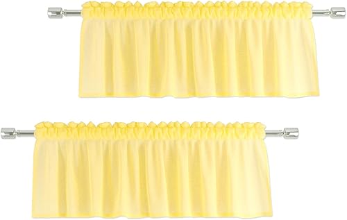 Miniatura 7 de UPOPO Cenefa de cortina transparente de gasa transparente de 15 pulgadas de largo, para sala de estar, dormitorio, cocina, cenefa transparente para