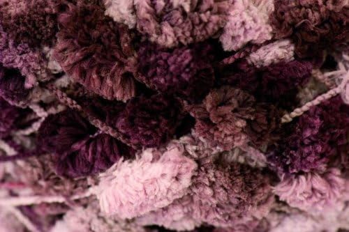 Rico PomPon (PomPom) Scarf Knitting Yarn Aubergine Mix - 200gram ball