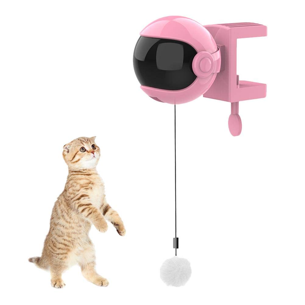 Hualieli Juguete para Gatos eléctricos, Juguetes de Muelle para Gatos, Pelota de Juguete con Barra de Resorte de elevación, Juguetes giratorios automáticos eléctricos, Juguete Divertido Interactivo