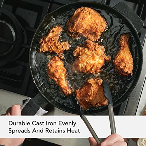 Image of KitchenAid 48395 Seasoned Cast Iron Frying Pan /Skillet, 12 Inch - Black